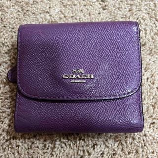 コーチ(COACH)の【coach】三つ折り　財布　🟣紫　パープル(財布)