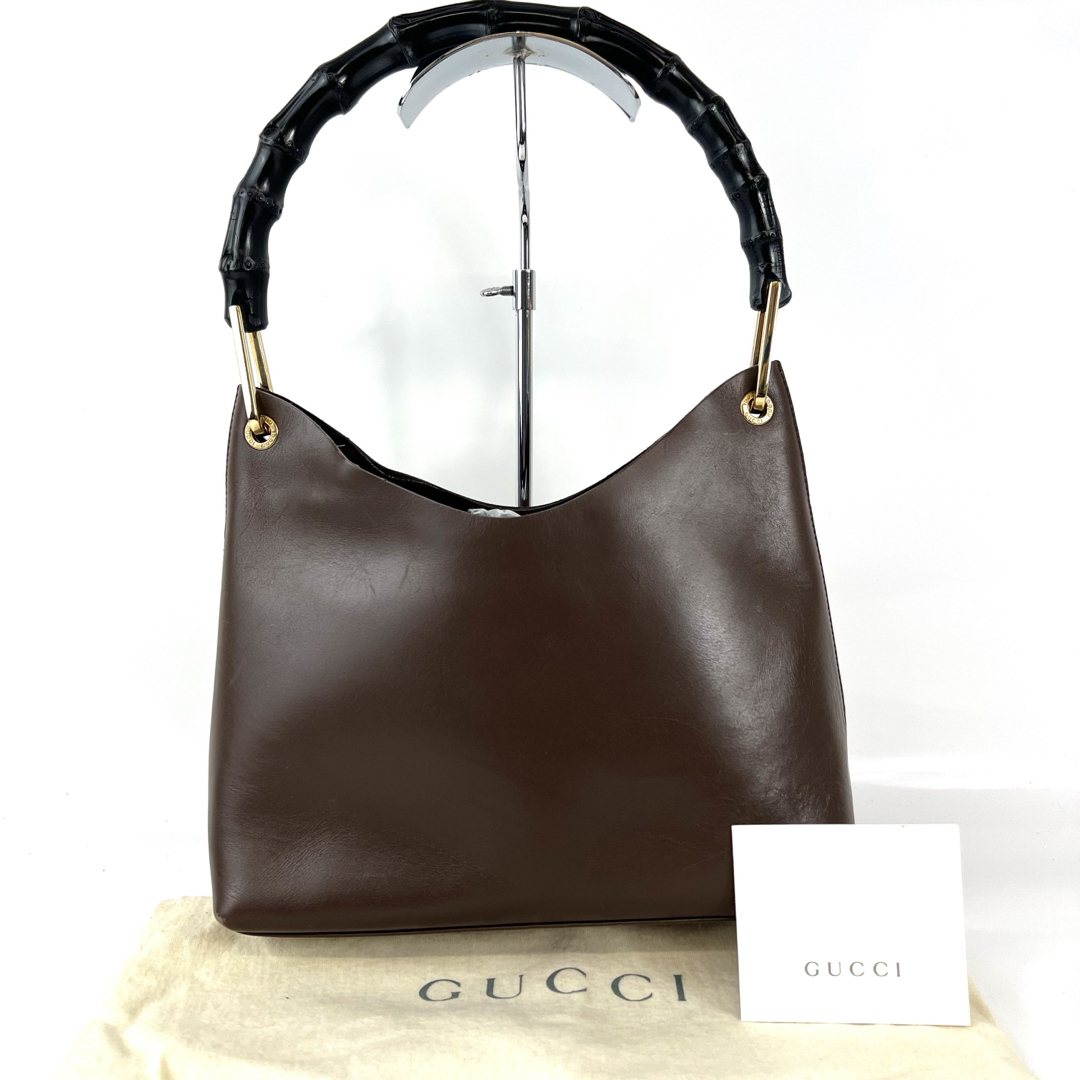 Gucci - GUCCI グッチ バンブーハンドル ハンドバッグ ブラウン