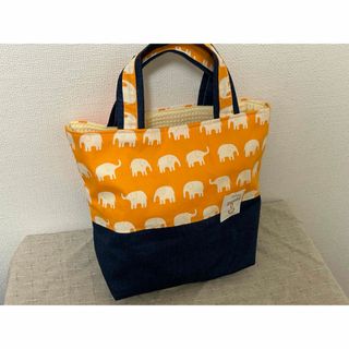 ★ハンドメイド★ゾウさんランチバック　縦23×横31×マチ12m(トートバッグ)