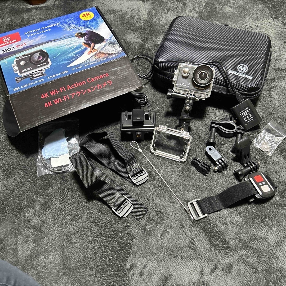 ムソンmusonアクションカメラ4k Wi-Fi防水お買い得旅行マリンスポーツ スマホ/家電/カメラのカメラ(ビデオカメラ)の商品写真
