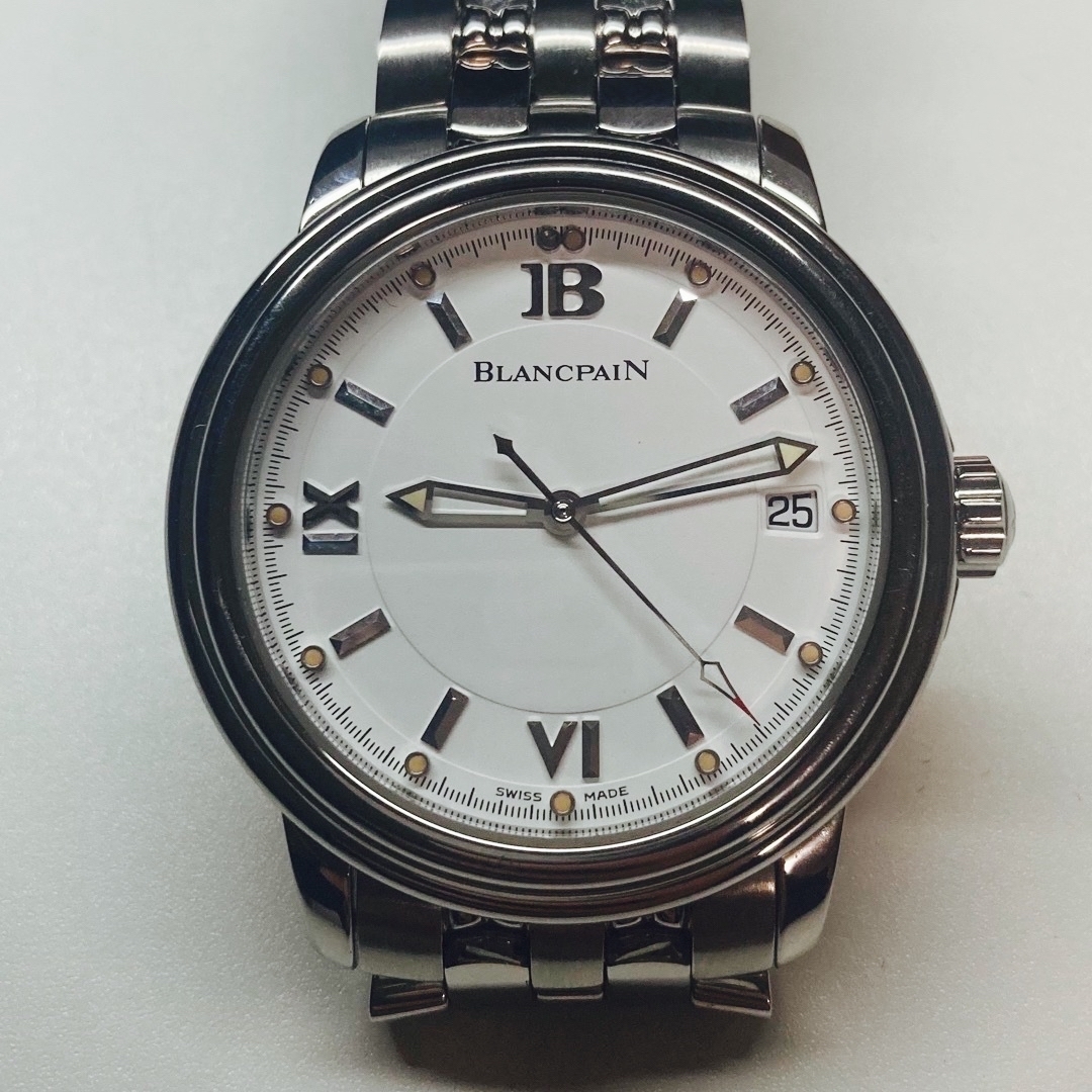 最終美品付属品有BLANCPAIN ブランパンレマン 純正Dバックル自動巻き約38mmベルト内周