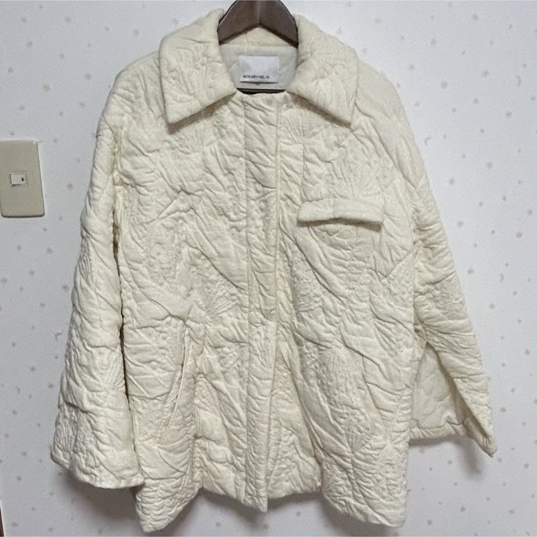 Rosary moon(ロザリームーン)のFluffy Jacquard Quilted Coat rosarymoon レディースのジャケット/アウター(ニットコート)の商品写真