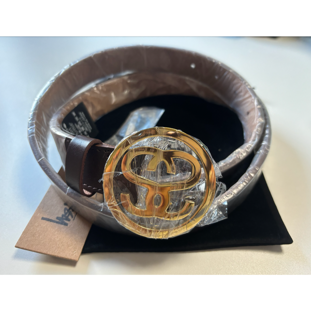 新品★Stussy SS-LINK BUCKLE BELT ブラウン L/XL