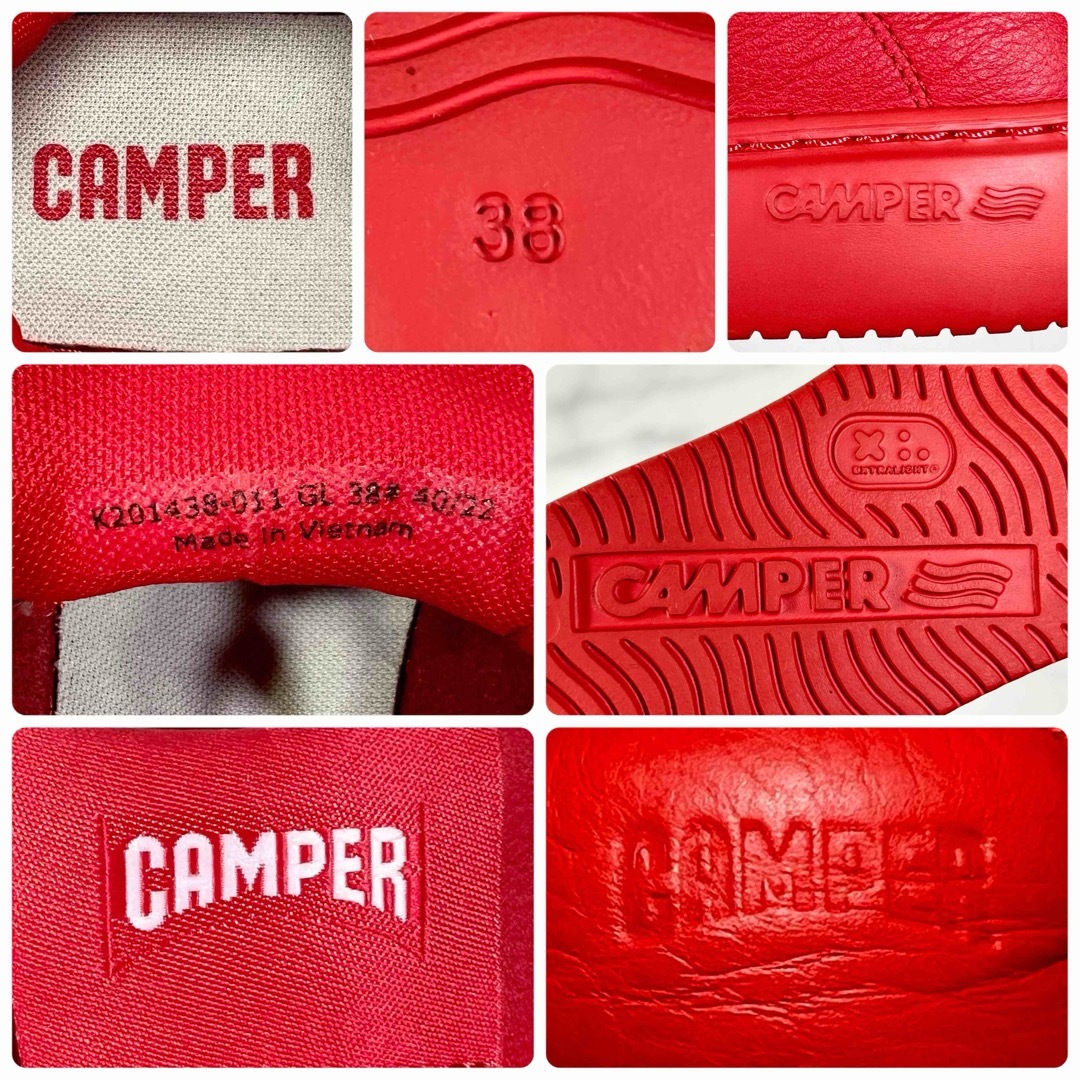 CAMPER(カンペール)の【美品】CAMPER RUNNER K21 レザー スニーカー 赤 24.0 レディースの靴/シューズ(スニーカー)の商品写真