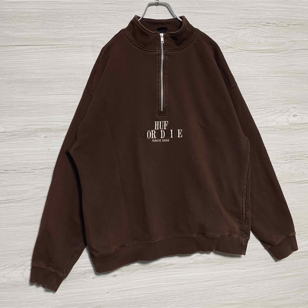 HUF ハフ 長袖 スウェット XL グレー センターロゴ