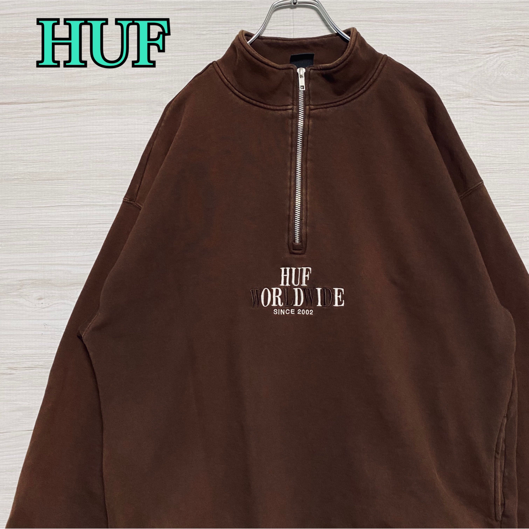 HUF - 【人気デザイン】 ハフ スウェット XLサイズ ハーフジップ