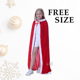 子ども用 サンタクロース マント フリーサイズ 男女兼用 クリスマス コスプレ(衣装)
