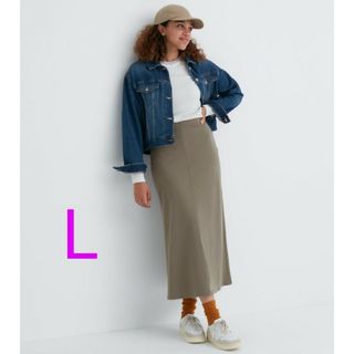 ユニクロ(UNIQLO)のUNIQLO ナロー フレア マキシ ロング スカート L ストレッチ(ロングスカート)