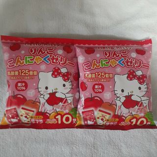 ハローキティ(ハローキティ)のハローキティ　りんご　こんにゃくゼリー　10個包装×2袋(菓子/デザート)