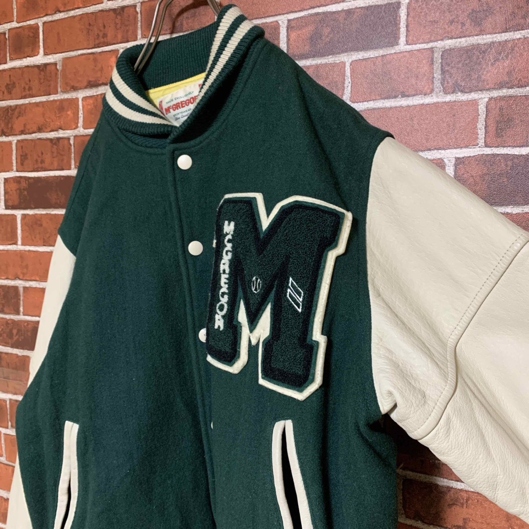 希少カラー】90's vintegeマックレガー レザー スタジャン L 緑 希少カラー】90's vintegeマックレガー レザー スタジャン L 緑