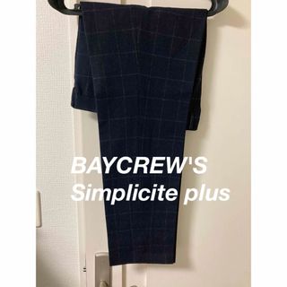 シンプリシテプリュス(SIMPLICITE PLUS)の未使用）Simplicite plus ウールパンツ　ネイビー　チェック柄(スラックス)