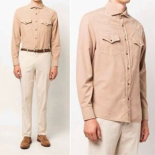 ブルネロクチネリ(BRUNELLO CUCINELLI)の【Brunello Cucinelli】定価75%OFFウエスタンドレスシャツ(シャツ)