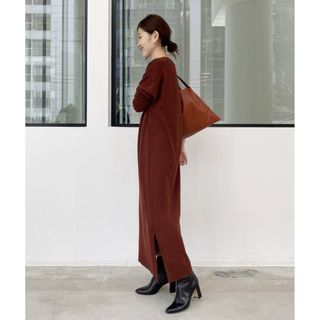 アパルトモンドゥーズィエムクラス(L'Appartement DEUXIEME CLASSE)のアパルトモン　knit dress ニットワンピース　ボルドー(ロングワンピース/マキシワンピース)