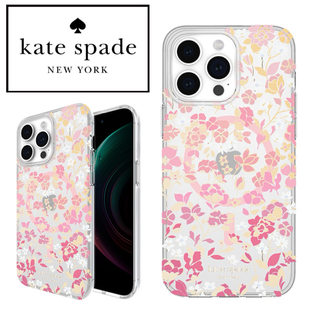 ケイトスペードニューヨーク(kate spade new york)の新品 ピンク フラワー iPhone15ProMax おしゃれ ケイトスペード(iPhoneケース)