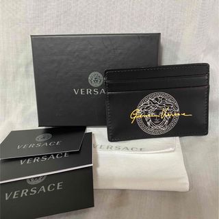 ヴェルサーチ(VERSACE)の新品 本物 正規品 VERSACE メンズ レザー カードケース 黒 メデューサ(名刺入れ/定期入れ)