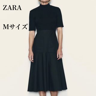 新品未使用　今期　ZARA ワンピース　黒　プリーツ　スカート　秋冬