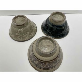 新品⭐︎沖縄　やちむん　マカイ　お茶碗　いっちん　一枚焼き　3個セット(食器)