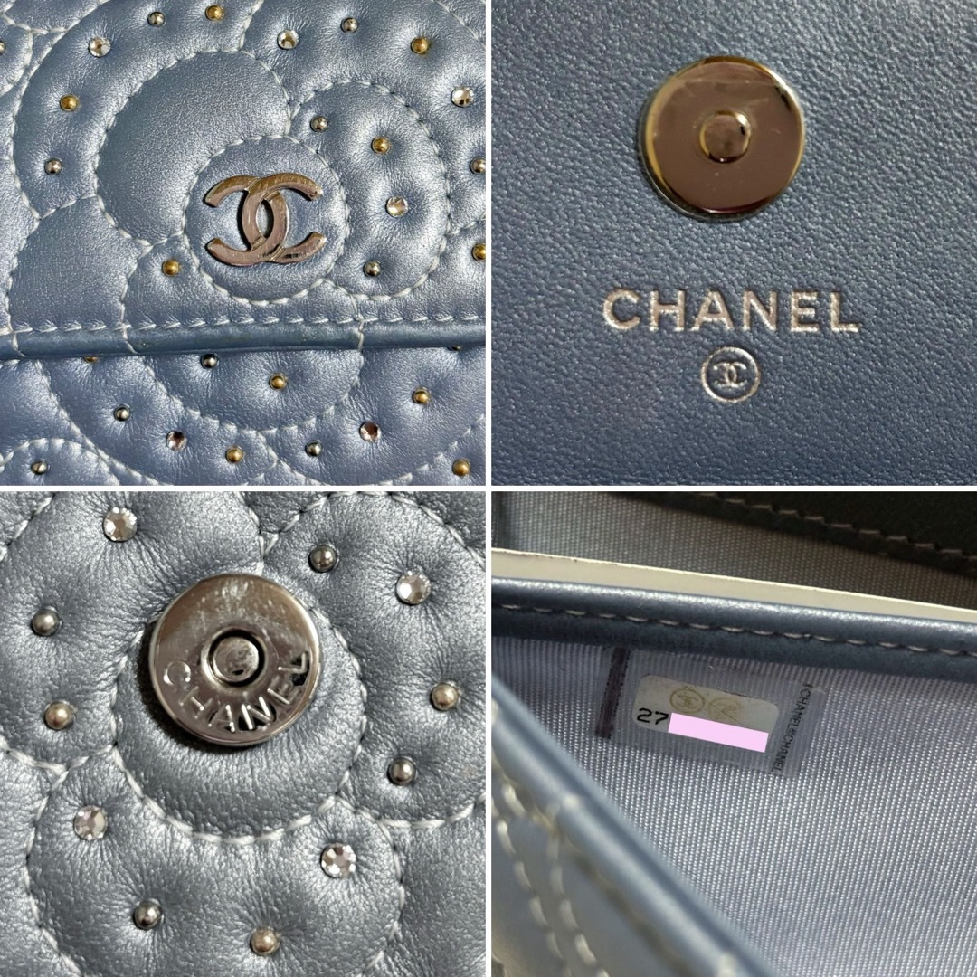 CHANEL(シャネル)の専用☆CHANEL シャネル カメリア スタッズ 長財布 フラップウォレット レディースのファッション小物(財布)の商品写真