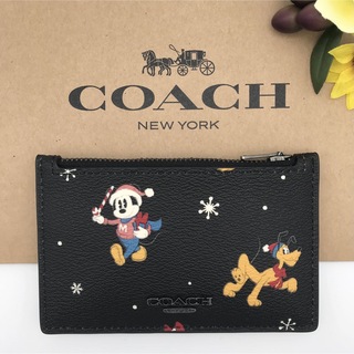 コーチ(COACH)のDISNEY X COACHコラボ 大人気！ ジップカードケース ミッキー 新品(コインケース/小銭入れ)