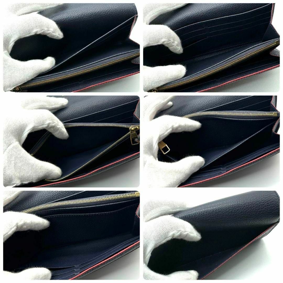 超極美品 新型 ルイヴィトン アンプラント ポルトフォイユ サラ ネイビー