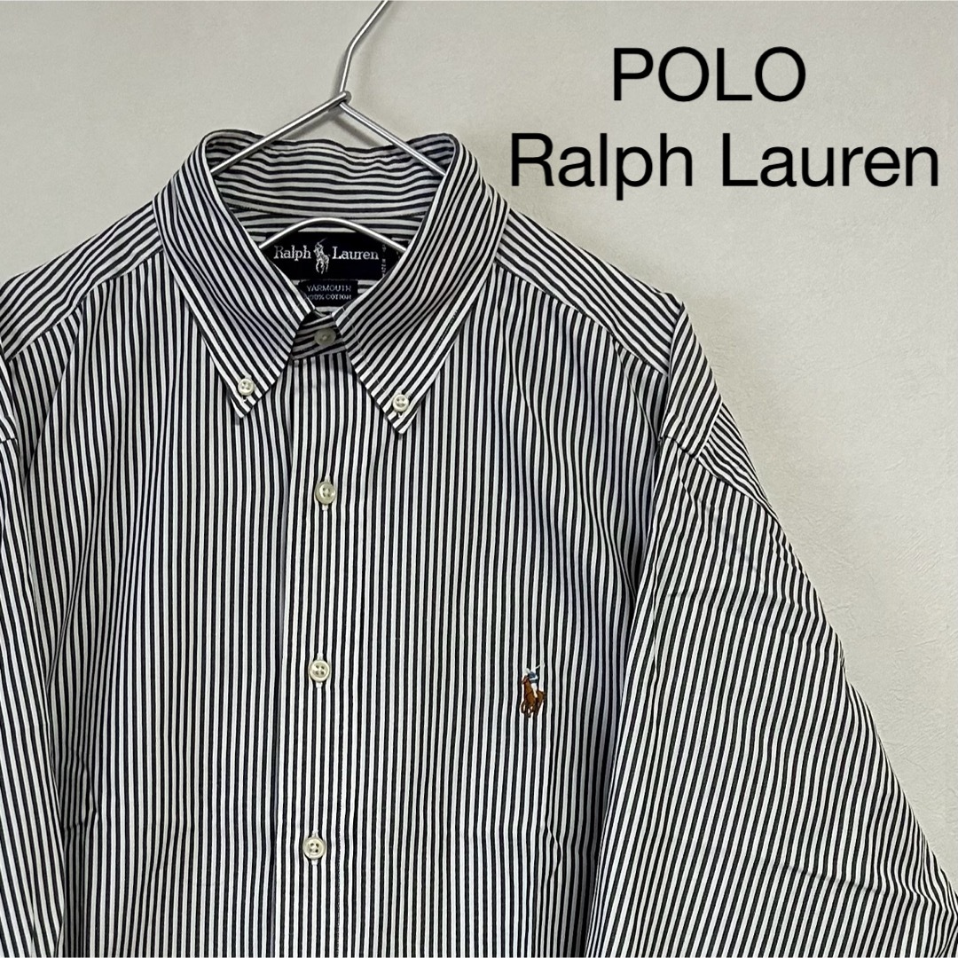 美品 90s POLO Ralph Lauren 長袖BDシャツ ストライプ | フリマアプリ ラクマ