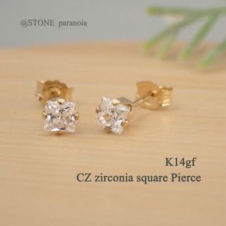 匿名配送　CZジルコニア　プリンセスピアス　3.5mm　K14gf製(ピアス)