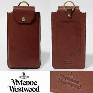 ヴィヴィアンウエストウッド(Vivienne Westwood)の新品 ヴィヴィアンウエストウッド オーブ刻印 レザースマホケース 男女兼用 茶(モバイルケース/カバー)