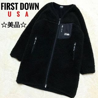 ファーストダウン(FIRST DOWN)の美品★FIRST DOWN USA★タンブリングボアノーカラーブルゾン コート(ロングコート)