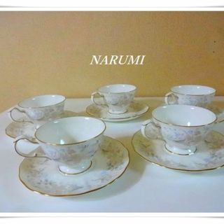 ナルミ(NARUMI)のNARUMIナルミ♡花柄　ボーンチャイナ　カップ&ソーサー5客(食器)