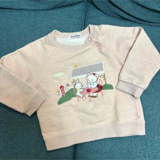 ファミリア(familiar)のファミリア　神戸　カフェ　リアちゃん刺繍　トレーナー　90 女の子(Tシャツ/カットソー)