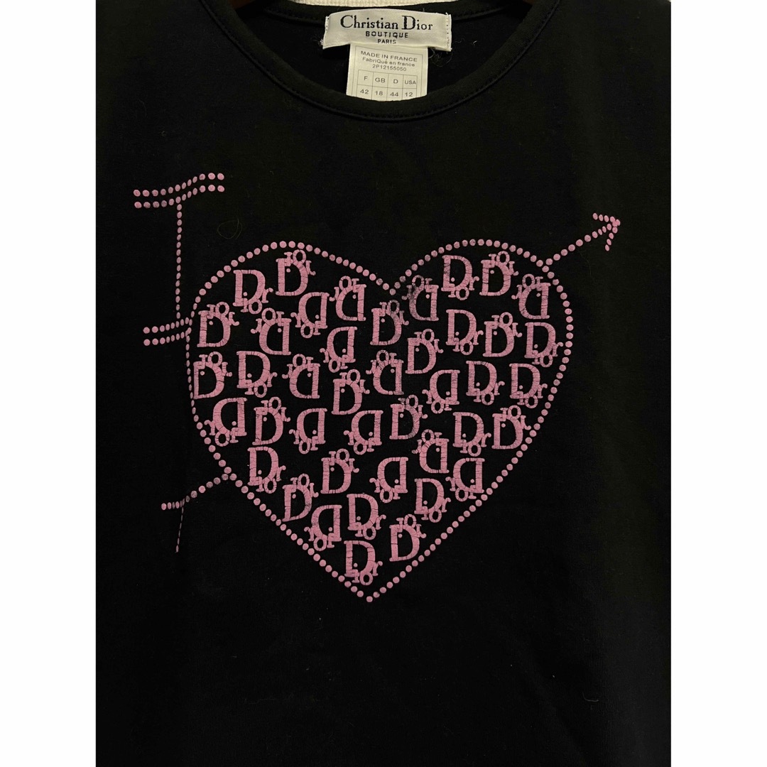 Christian Dior(クリスチャンディオール)のChristian DIOR ディオール ロゴハート プリント 半袖 カットソー レディースのトップス(Tシャツ(半袖/袖なし))の商品写真