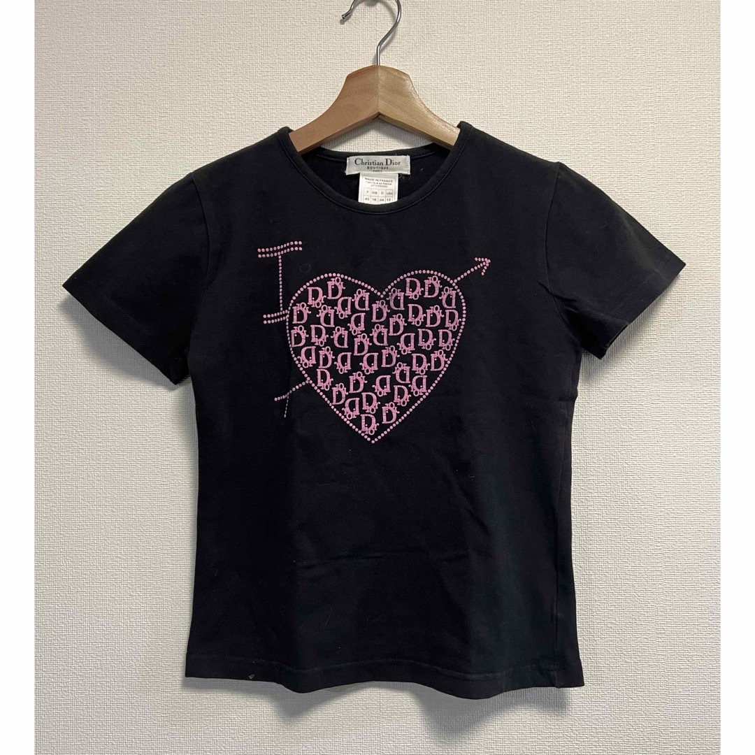 Christian Dior(クリスチャンディオール)のChristian DIOR ディオール ロゴハート プリント 半袖 カットソー レディースのトップス(Tシャツ(半袖/袖なし))の商品写真