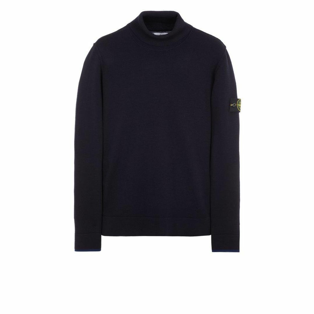 STONE ISLAND(ストーンアイランド)の新品 ストーンアイランド タートルネック セーター ブラックネイビー Mサイズ メンズのトップス(ニット/セーター)の商品写真