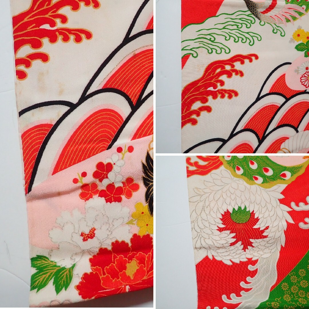 ☆sold out☆ 7歳 レトロ正絹白鶴孔雀 七五三 お着物フルセット ☆sold out☆ 7歳 レトロ正絹白鶴孔雀 七五三 お着物フルセット