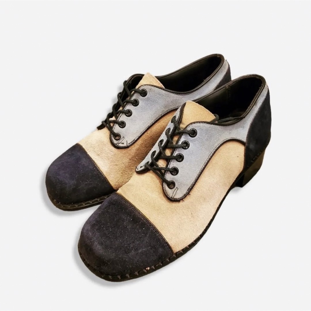 ドレス/ビジネス希少 60s~ Vintage Suede Design Heel Shoes