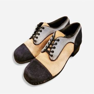 希少 60s~ Vintage Suede Design Heel Shoes(ドレス/ビジネス)