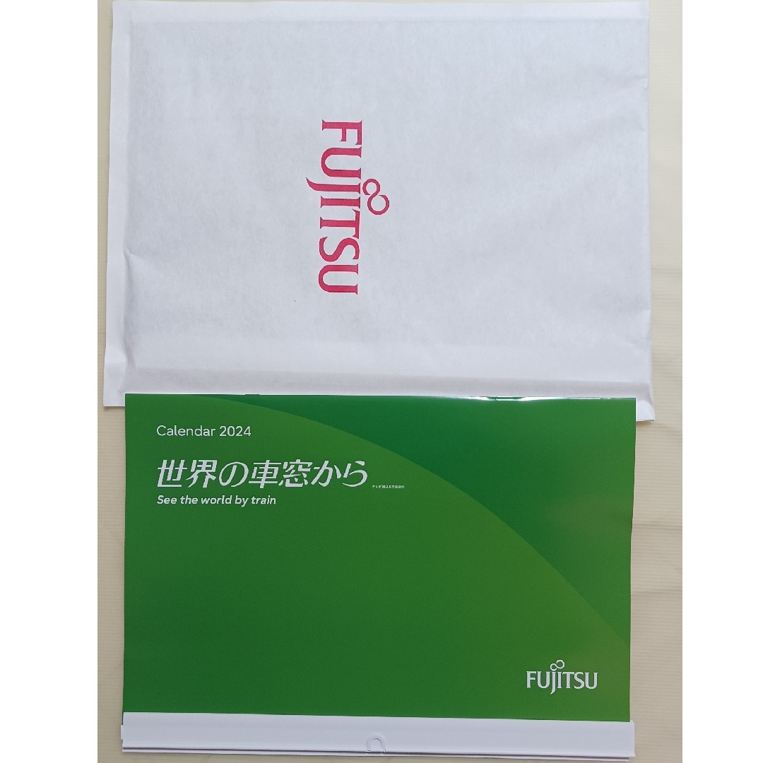 富士通(フジツウ)のカレンダー　2024年 未使用品  FUJITSU  世界の車窓から　 平ら発送 インテリア/住まい/日用品の文房具(カレンダー/スケジュール)の商品写真