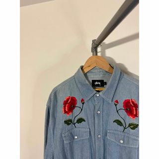 ステューシー(STUSSY)の【希少】stussy デニム Poppy 刺繍シャツ(シャツ)