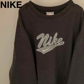 NIKE 00s スウェット カーキ 筆記体 ビッグロゴ XXL