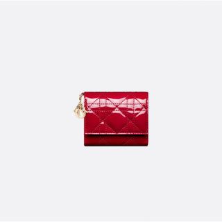 クリスチャンディオール(Christian Dior)の新品 ディオール LADY DIOR ロータスウォレット 財布 チェリーレッド(財布)