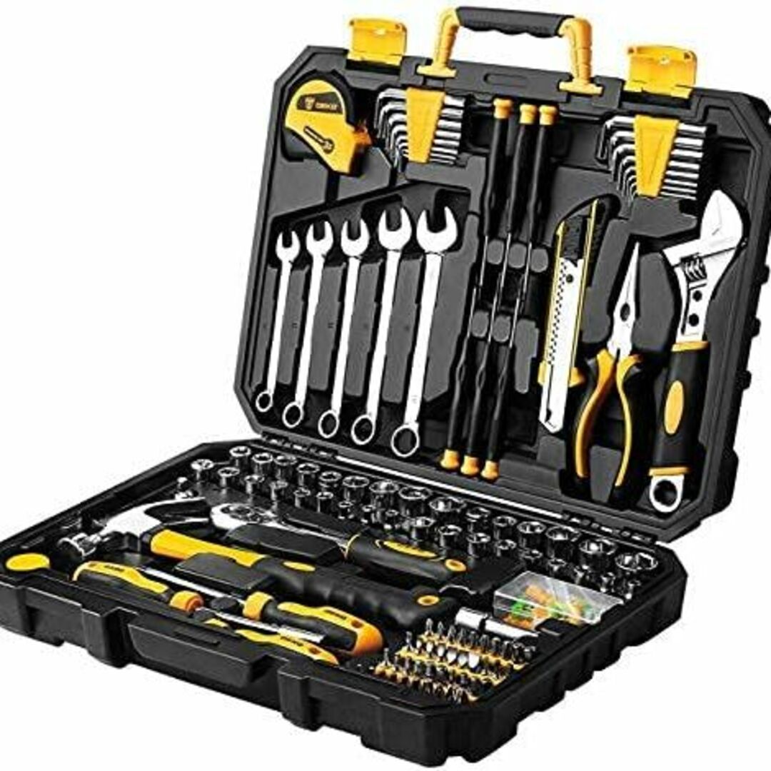 DEKO 158点 ホームツールセット 工具セット 家庭用 日曜大工 DIYセッの