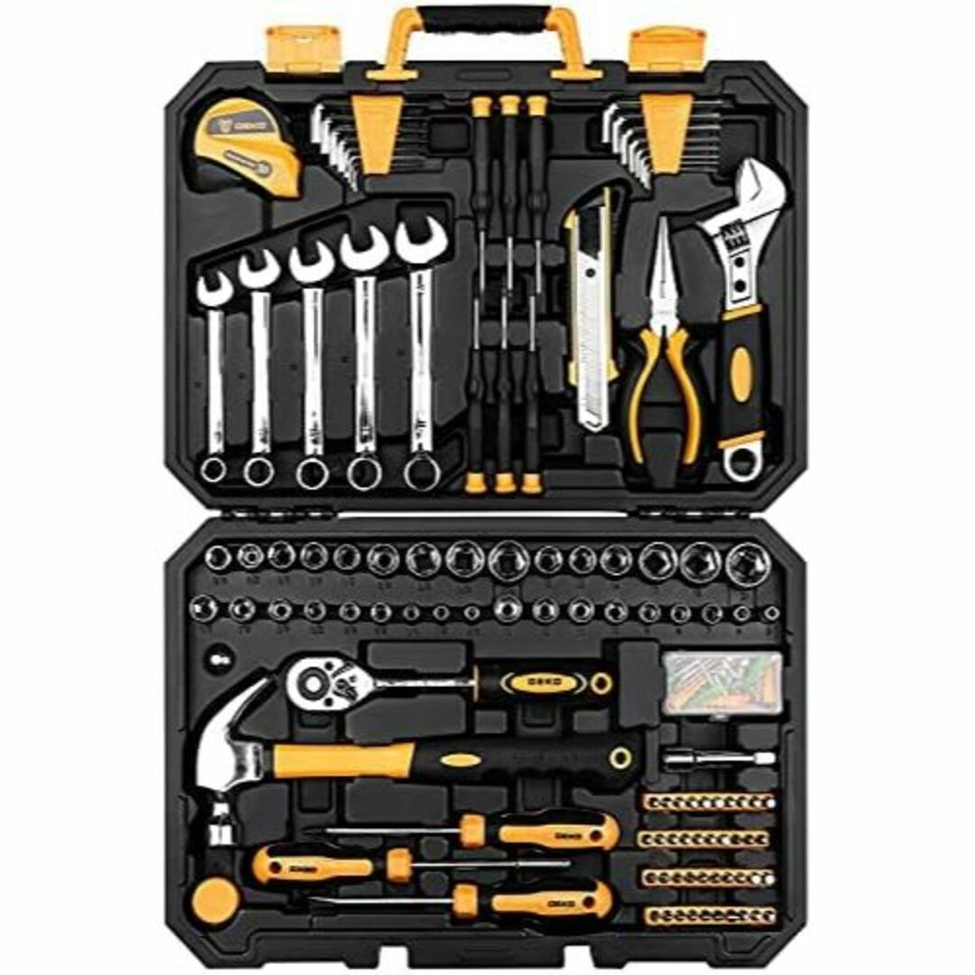 DEKO 158点 ホームツールセット 工具セット 家庭用 日曜大工 DIYセッの