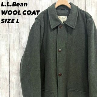 エルエルビーン(L.L.Bean)のアメリカ古着 L.L.Bean エルエルビーン　裏キルティングウールコート　L緑(その他)