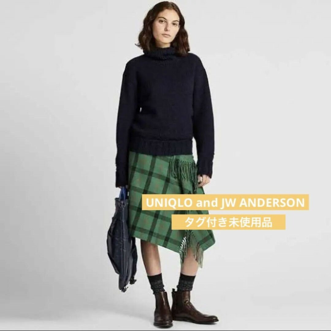 UNIQLO(ユニクロ)のユニクロ　JW ANDERSON チェックフリンジスカート レディースのスカート(ひざ丈スカート)の商品写真