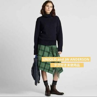 ユニクロ(UNIQLO)のユニクロ　JW ANDERSON チェックフリンジスカート(ひざ丈スカート)