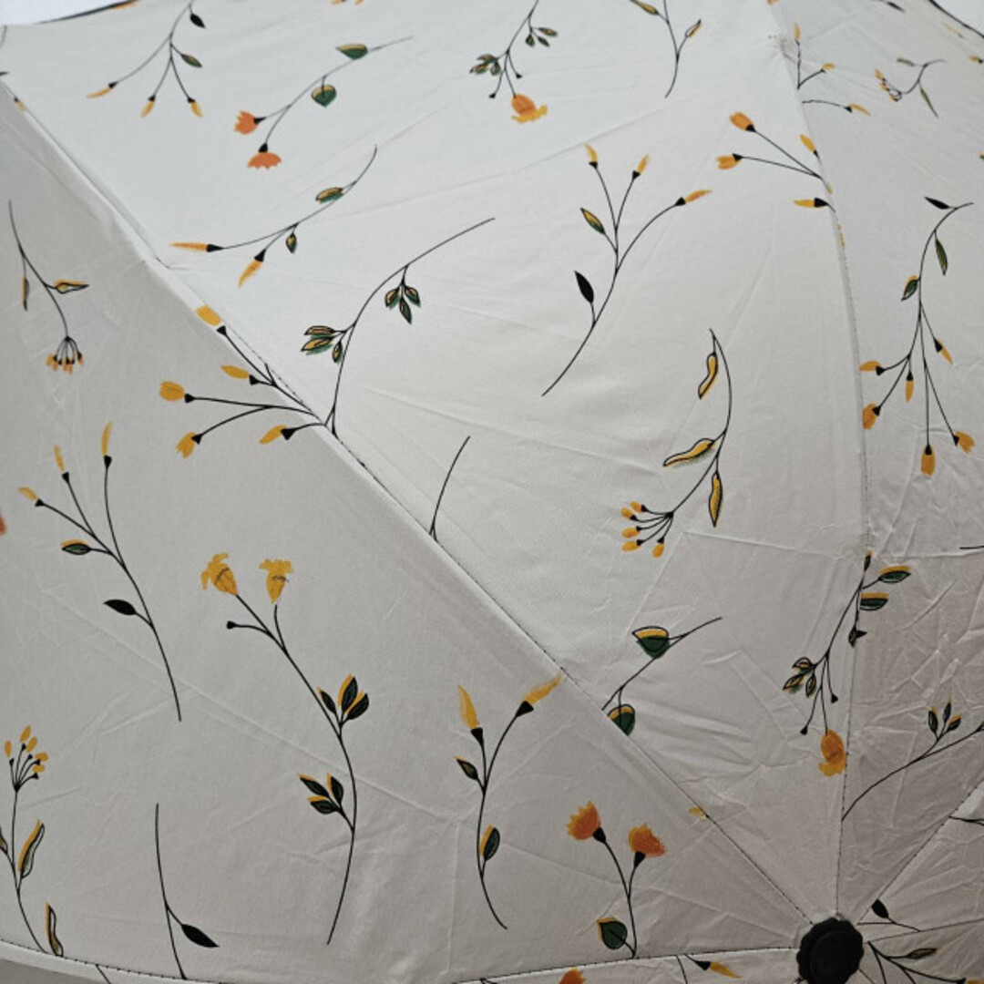 紫外線99%カット 晴雨兼用傘 日傘 折畳傘  UVカット 耐風 小花柄 黄色 レディースのファッション小物(傘)の商品写真