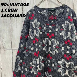 ジェイクルー(J.Crew)の90sヴィンテージ古着　J.CREWジェイクルー　ジャガードニットセーター　男女(ニット/セーター)