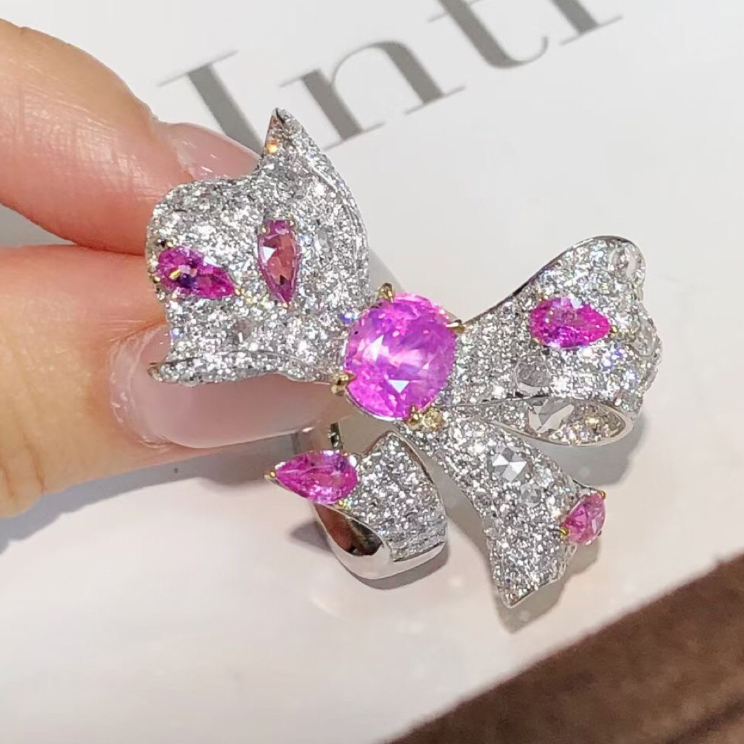 天然ピンク サファイア  ダイヤ リング1.95ct k18 ¥ レディースのアクセサリー(リング(指輪))の商品写真