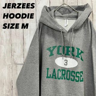 ジャージーズ(JERZEES)のアメリカ古着JERZEES ラクロスカレッジプリントスエットパーカー　M 霜降り(パーカー)