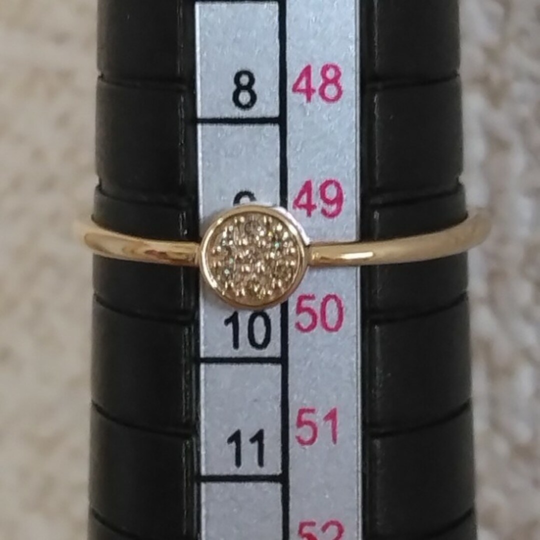 ete(エテ)のエテ K10 ダイヤモンド リング 9号 ブリリアント パヴェ ニュアンス 美品 レディースのアクセサリー(リング(指輪))の商品写真